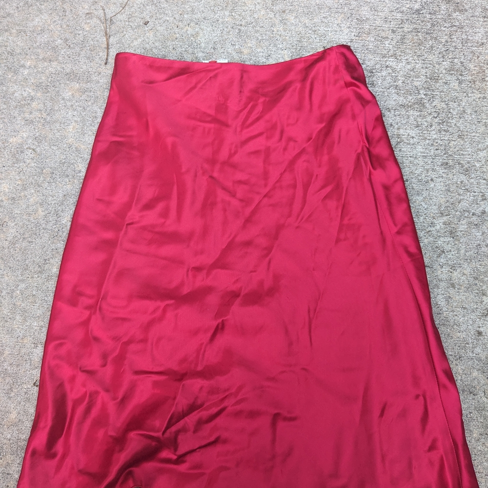 Emporio Armani Red Satin Skirt